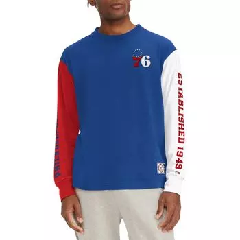 Мужская футболка Tommy Jeans Royal Philadelphia 76ers Richie Color Block с длинным рукавом