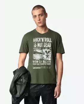 Мужская футболка Tommy с короткими рукавами и принтом Zadig & Voltaire, цвет Kaki