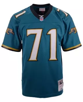 Мужская футболка tony boselli jacksonville jaguars replica throwback jersey Mitchell & Ness, бирюзовый