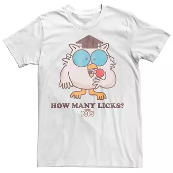 Мужская футболка Tootsie Pop How Many Licks Licensed Character, белый
