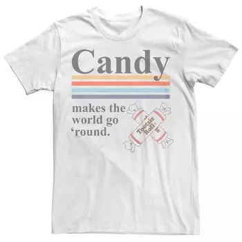 Мужская футболка Tootsie Roll Candy Makes World Go Round Licensed Character