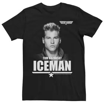Мужская футболка Top Gun Tom Казански с портретом ледяного человека Licensed Character