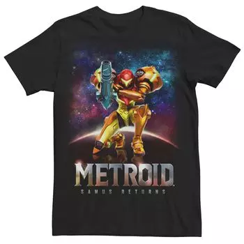 Мужская футболка традиционного Samus Returns для Nintendo Metroid Licensed Character