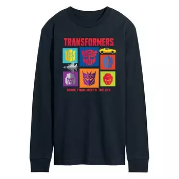 Мужская футболка Transformers с рисунком в сетку с длинными рукавами Licensed Character, темно-синий