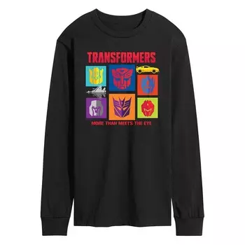 Мужская футболка Transformers с рисунком в сетку с длинными рукавами Licensed Character, черный
