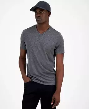 Мужская футболка Travel Stretch с V-образным вырезом Alfani, серый