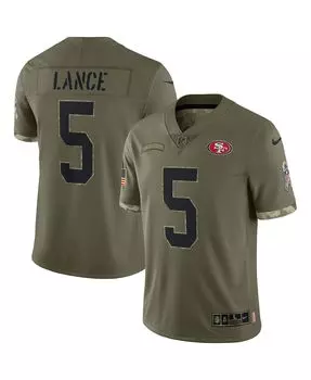 Мужская футболка trey lance olive san francisco 49ers 2022 salute to service limited jersey Nike