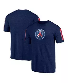Мужская футболка tri-blend с логотипом paris saint-germain symbol темно-синего цвета с мелким принтом Fanatics, темно-синий