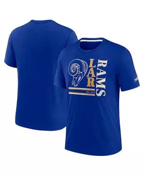 Мужская футболка Tri-Blend с логотипом Royal Los Angeles Rams Wordmark Nike, синий