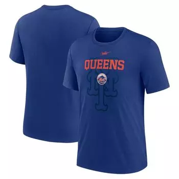 Мужская футболка Tri-Blend в стиле ретро Royal New York Mets Rewind Nike