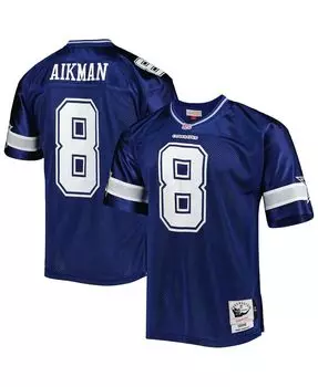 Мужская футболка troy aikman navy dallas cowboys 1996 года, аутентичная, для пенсионера Mitchell &amp; Ness, синий