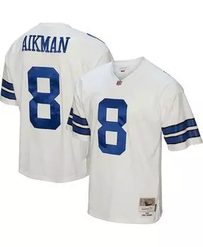 Мужская футболка Troy Aikman White Dallas Cowboys 1992 Legacy Replica Mitchell & Ness, белый