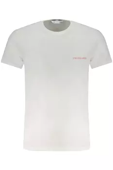 Мужская футболка Trussardi хлопковая с фирменным принтом на спине, белый