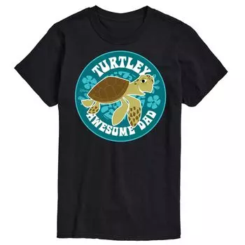 Мужская футболка Turtle Awesome Dad с рисунком Disney/Pixar «В поисках Немо» Licensed Character, черный