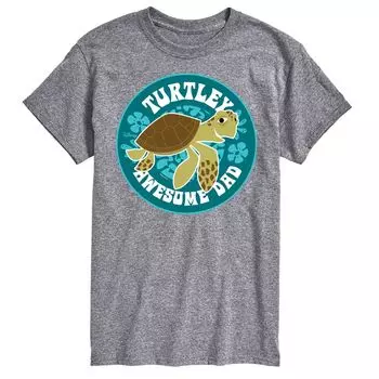 Мужская футболка Turtle Awesome Dad с рисунком Disney/Pixar «В поисках Немо» Licensed Character, серый