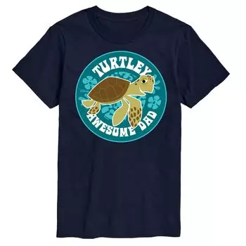 Мужская футболка Turtle Awesome Dad с рисунком Disney/Pixar «В поисках Немо» Licensed Character, синий