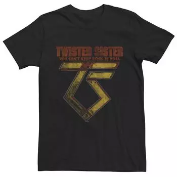 Мужская футболка Twisted Sister They Can't Stop Rock N' Roll с логотипом в стиле гранж Licensed Character