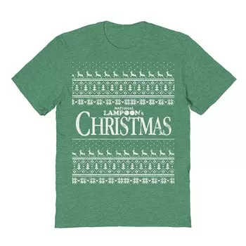 Мужская футболка Ugly Sweater Christmas National Lampoon's Christmas Vacation с рисунком Licensed Character, цвет Heather Irish Green