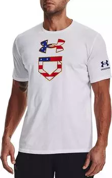 Мужская футболка Under Armour Baseball USA Icon, белый/красный
