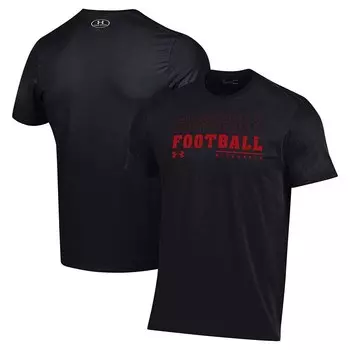 Мужская футболка Under Armour Black Wisconsin Badgers 2024 Sideline Football Performance, цвет Wis Black