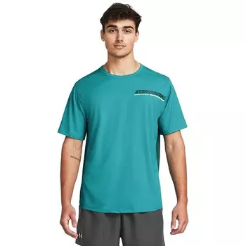 Мужская футболка Under Armour CoolSwitch с короткими рукавами и рисунком, цвет Circuit Teal