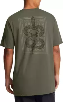 Мужская футболка Under Armour Freedom со змеей, цвет Marine Od Green/Black