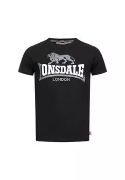 Мужская футболка узкого кроя BULVERHYTHE LONSDALE, черно-бело-серый