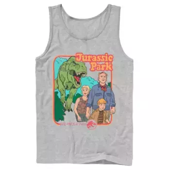 Мужская футболка Vintage Characters Life Finds a Way из "Парка Юрского периода" Licensed Character, серый