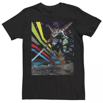 Мужская футболка Voltron Legendary Defender Form Voltron с яркими полосками и графическим рисунком Licensed Character