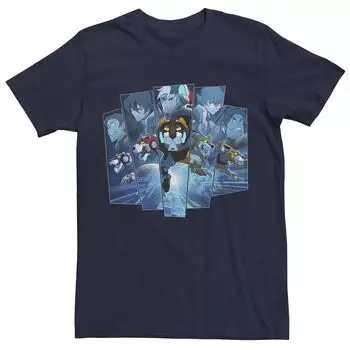 Мужская футболка Voltron Legendary Defender с пятью панелями и портретами героев с графическим рисунком Licensed Character