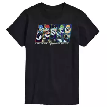 Мужская футболка Voltron с принтом "Давай, команда Voltron" Licensed Character, черный