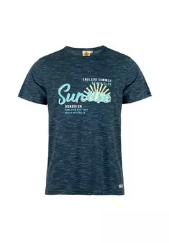 Мужская футболка Восход с вдохновляющим принтом и стильным пестрым узором ROADSIGN australia, темно-синий