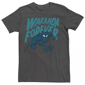 Мужская футболка в мультяшном стиле Marvel Black Panther Wakanda Forever Licensed Character