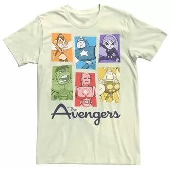 Мужская футболка в мультяшном стиле с изображением Мстителей Marvel, групповых цветов Licensed Character