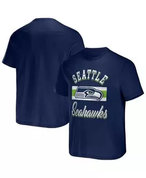 Мужская футболка в полоску из коллекции nfl x darius rucker by college navy seattle seahawks Fanatics, синий