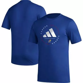 Мужская футболка в полоску перед игрой Royal Kansas Jayhawks adidas