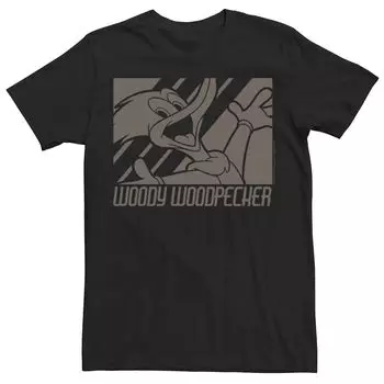Мужская футболка в полоску с силуэтом и портретом Woody Woodpecker Licensed Character