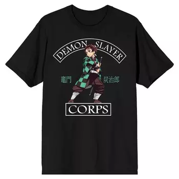 Мужская футболка в стиле аниме «Demon Slayer Corps» Licensed Character, черный