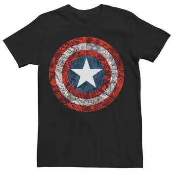 Мужская футболка в стиле ретро с изображением Капитана Америки и комиксов Marvel Comics Shield Tee Licensed Character