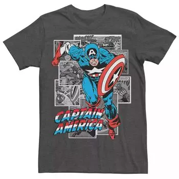Мужская футболка в стиле ретро с изображением Капитана Америки из комиксов Marvel Licensed Character
