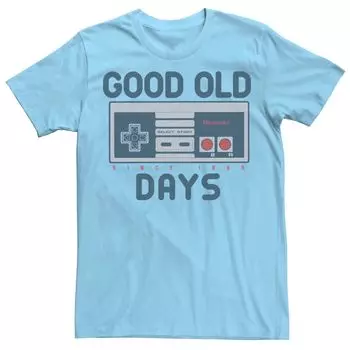 Мужская футболка в стиле ретро с контроллером Nintendo NES Good Old Days Licensed Character, светло-синий