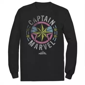 Мужская футболка в стиле ретро с значком Captain Marvel Licensed Character