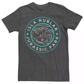 Мужская футболка в стиле ретро с значком «Парк Юрского периода» Isla Nublar Licensed Character