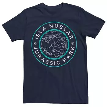 Мужская футболка в стиле ретро со значком «Парк Юрского периода» Isla Nublar, Blue Licensed Character, синий