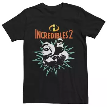 Мужская футболка в тон с групповым изображением Disney Pixar Incredibles 2 Licensed Character