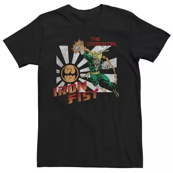 Мужская футболка в винтажном стиле с плакатом Marvel Iron Fist Licensed Character