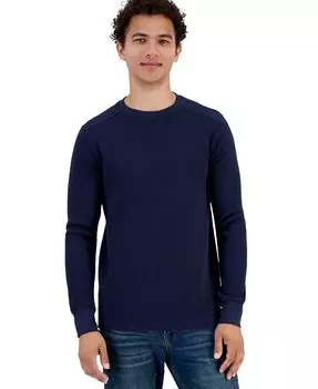 Мужская футболка вафельной вязки с длинными рукавами And Now This, синий