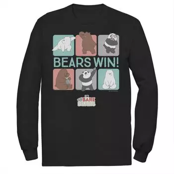Мужская футболка We Bare Bears Bears Win с вставками с персонажами Licensed Character
