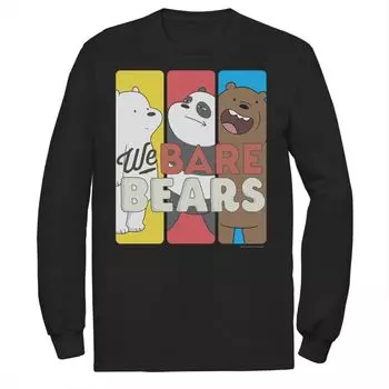 Мужская футболка We Bare Bears с вставками в виде персонажей Licensed Character