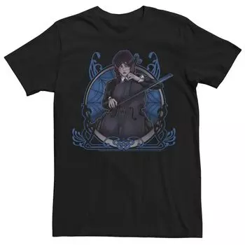 Мужская футболка Wednesday Addams Cello со стеклянным окном и рисунком Licensed Character